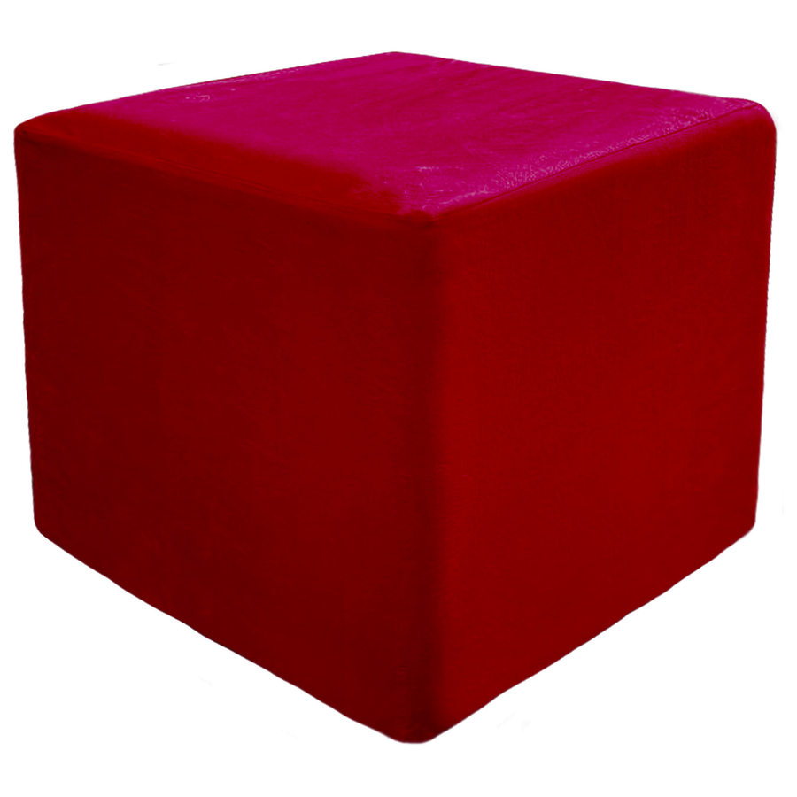 Пуф квадратный Точка, велюр, Малиново-красный - Фото миниатюра 1