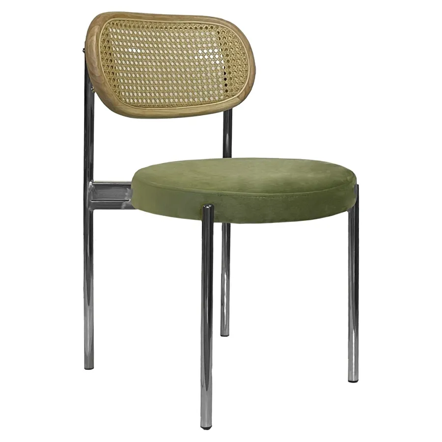 Стул Модерн Серебро, Натуральный ротанг + Матча - Фото миниатюра 1