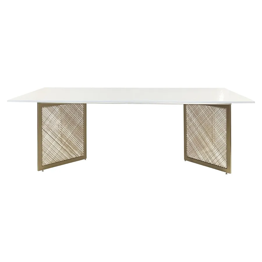 Стол Корнерс Конфесса, прямоугольный, белый + золото - Фото миниатюра 2