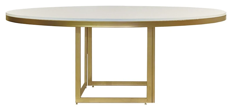 Стол Корнерс круглый, белый + золото