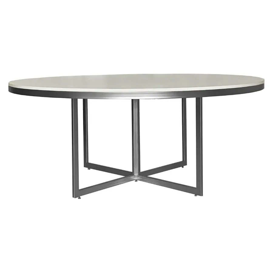 Стол Корнерс круглый, белый + перекрас металла в любой цвет - Фото миниатюра 1