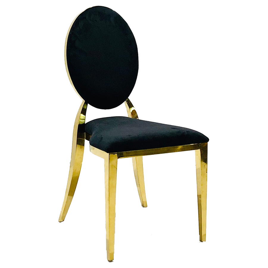 Стул Вашингтон Золото, велюр черный - Фото миниатюра 1
