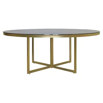 Стол Корнерс круглый, зеркальный + золото - изображение 2