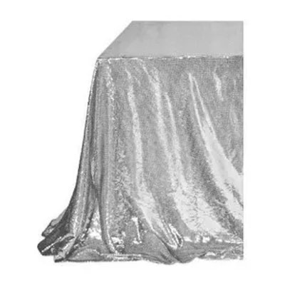 Скатерть с крупными пайетками, прямоугольная, белая