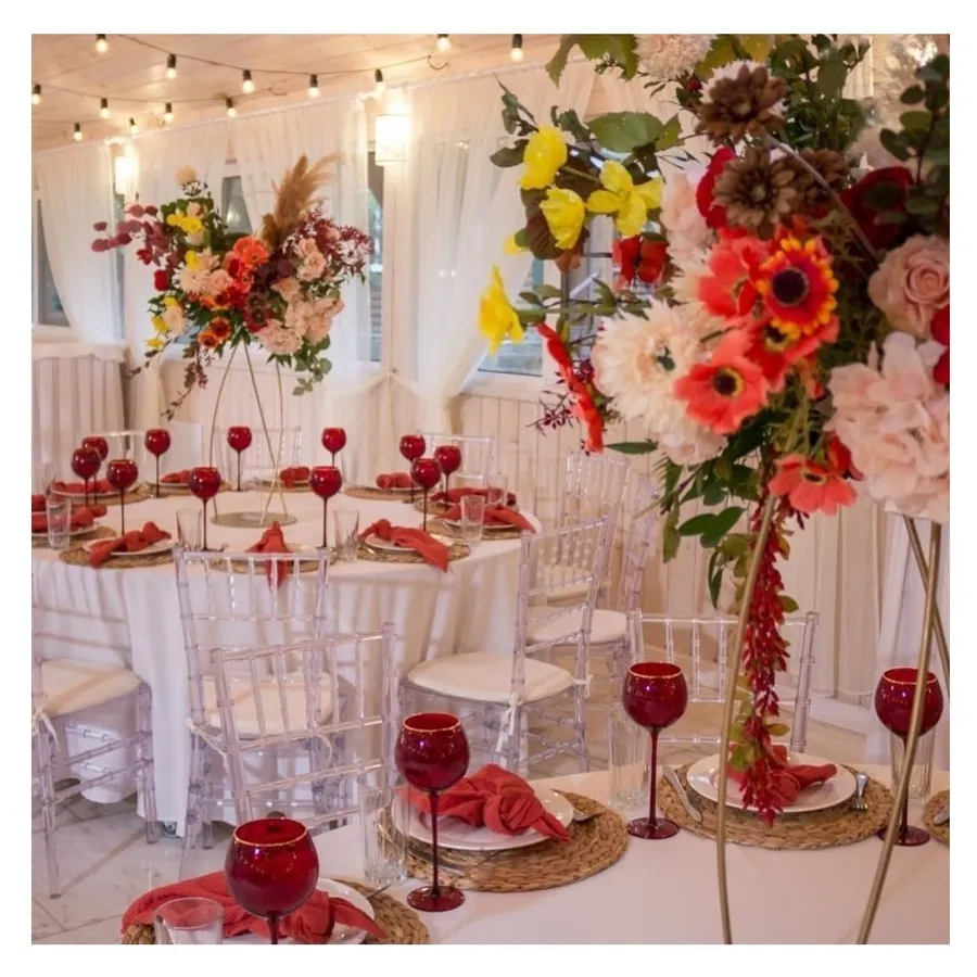 Бокал Сирен Л рубиновый с золотой каймой - Фото миниатюра 5