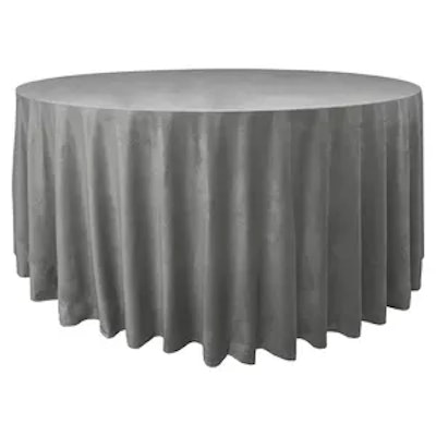 Скатерть велюр, круглая, серая