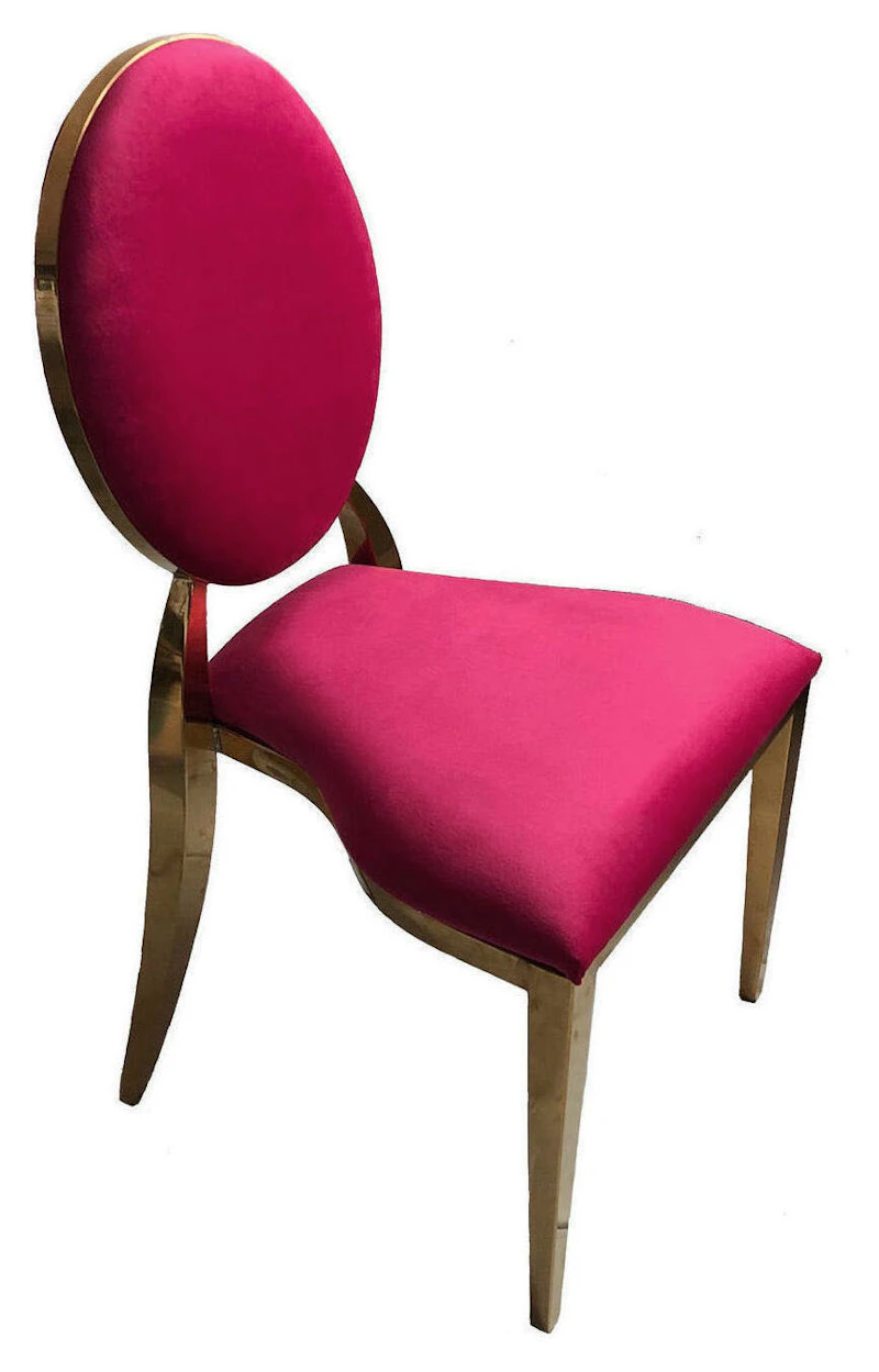 Стул Вашингтон Золото, велюр малиново-красный