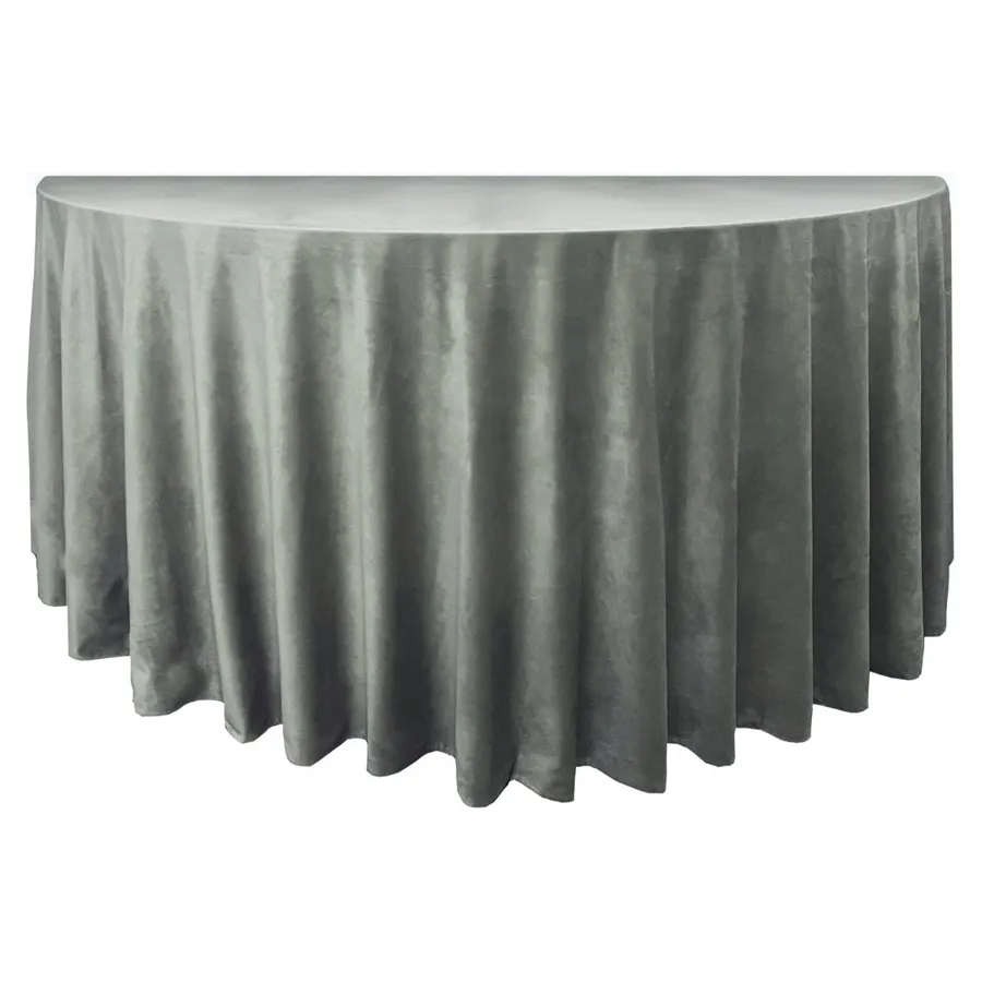 Скатерть велюр, ПОЛУКРУГЛАЯ, эвкалипт - Фото миниатюра 1