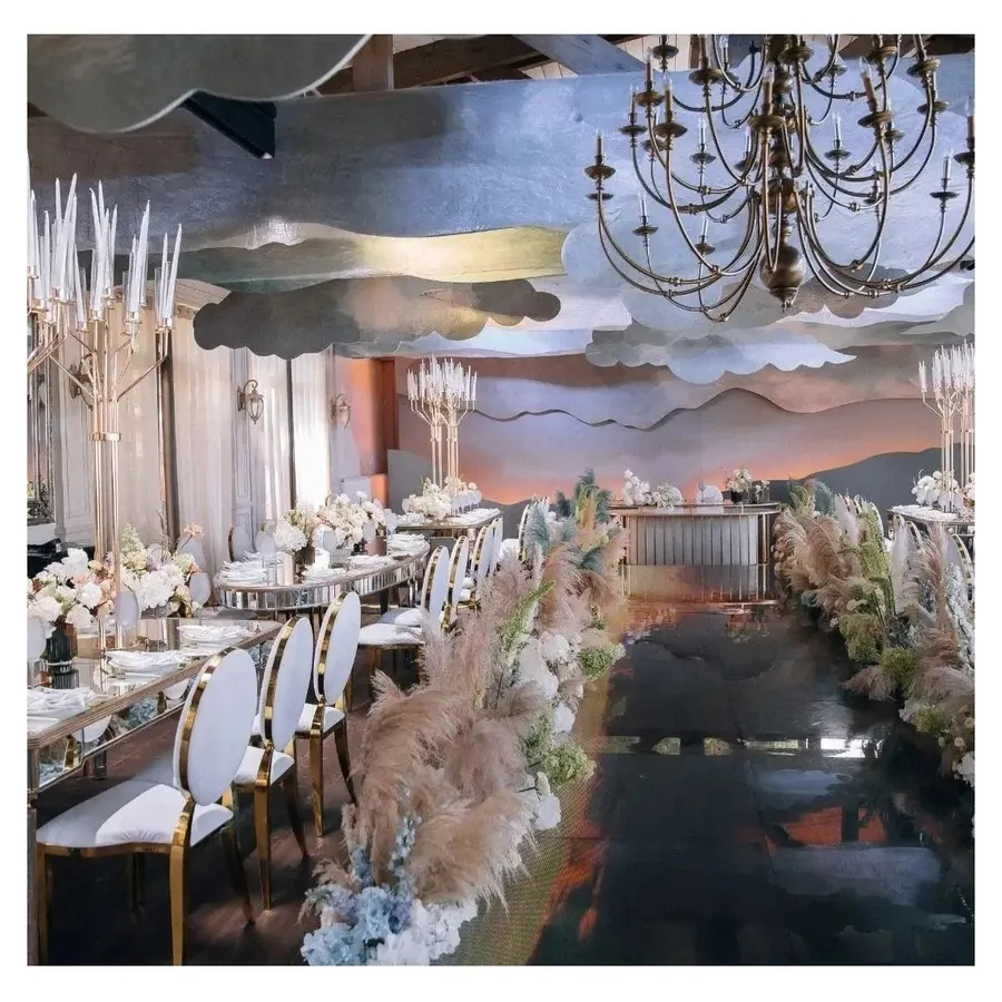 Канделябр золотой со стеклянными колбами Харизма (13 стоек) - Фото миниатюра 6