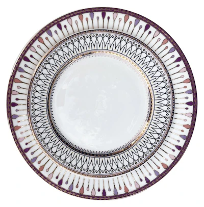 Сет тарелок Паттерн Розовый М и Паттерн Черный С