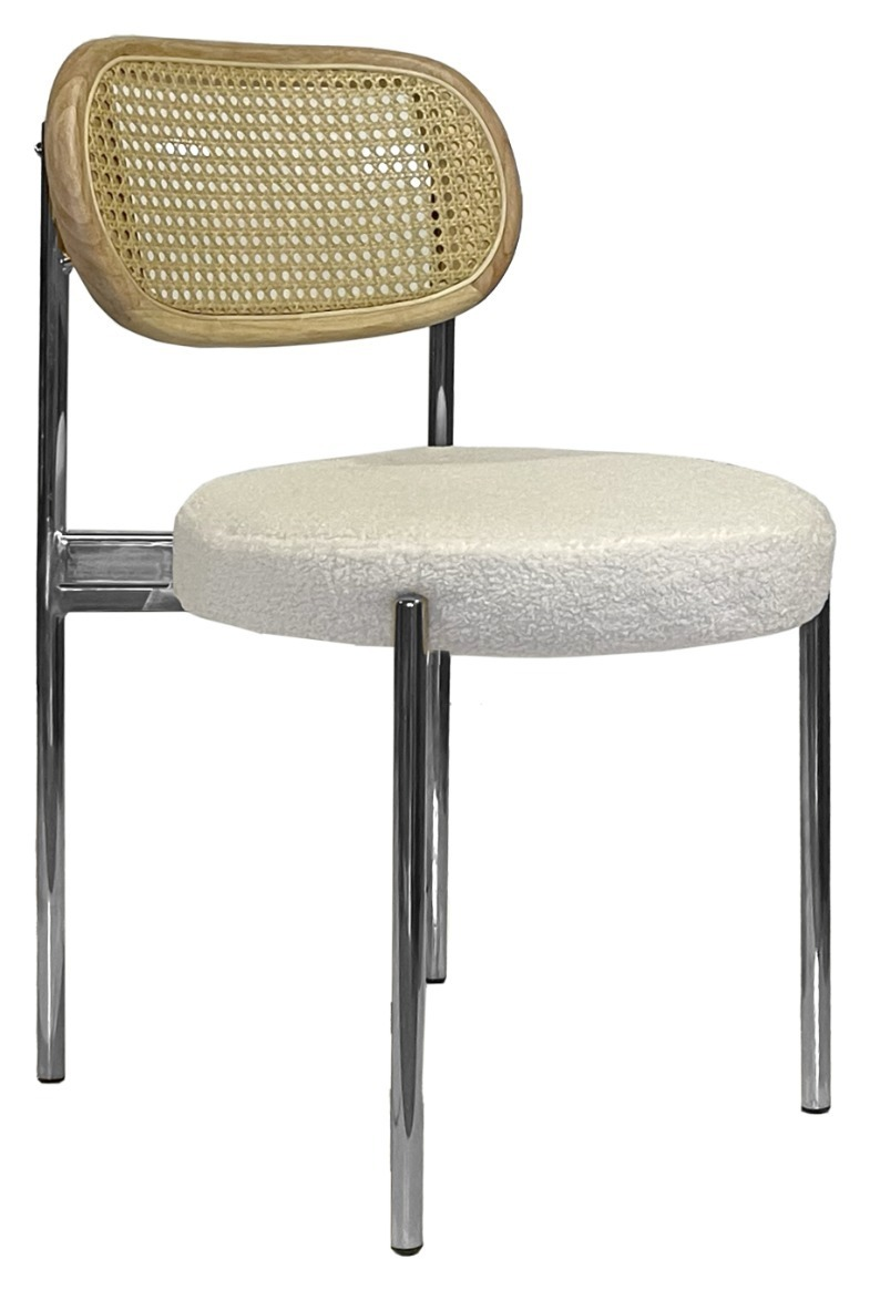 Стул Модерн Серебро, Натуральный ротанг + Тедди