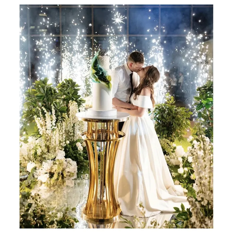 Стол коктейльный Джейл Золото (белая столешница) - Фото миниатюра 5