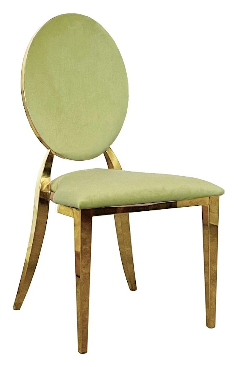 Стул Вашингтон Золото, велюр весенняя зелень