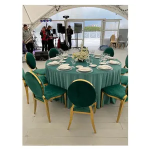 Скатерть велюр, круглая, бирюзовая - Фото 3