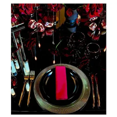 Салфетка из смесового льна, Плюмерия красный турмалин - изображение 4