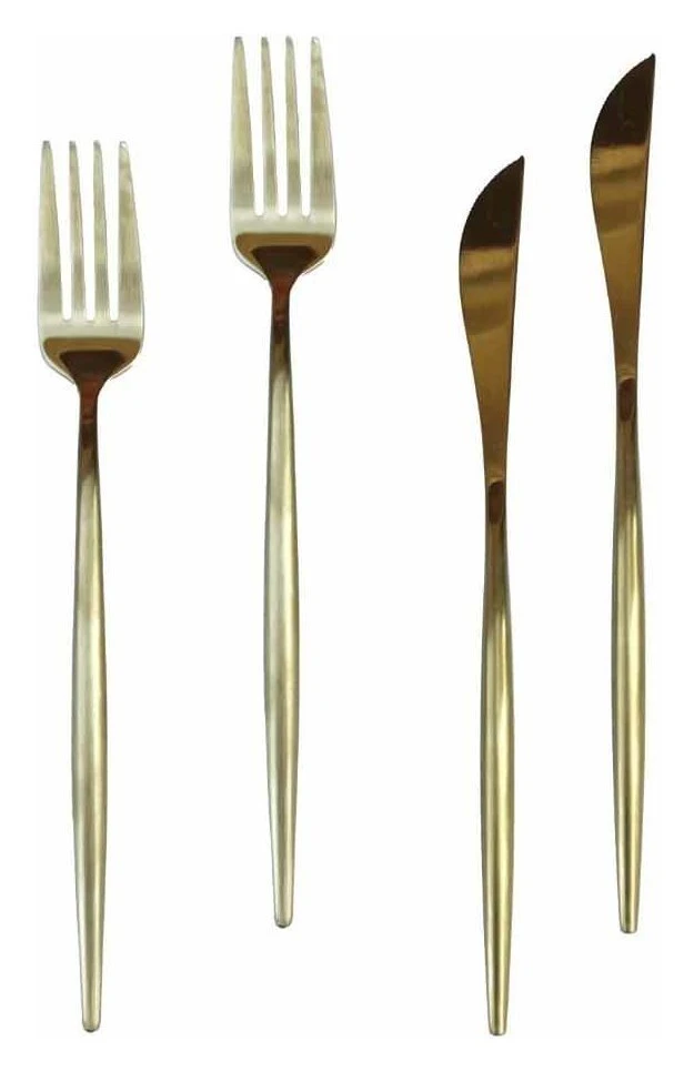 Столовые приборы Гоа Золото,  золотые, сет из 4 предметов