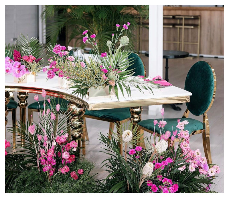 Стол-змейка-80, золотой, столешница белый МДФ, 1 модуль