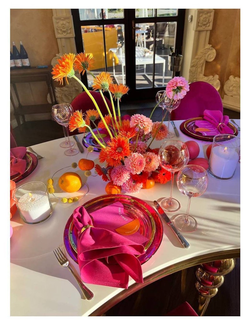 Сет бокалов Сирен пудрово-розовых с золотой каймой