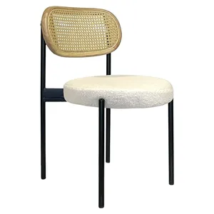 Стул Модерн Черный, Натуральный ротанг + Тедди