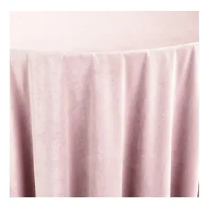 Скатерть велюр, круглая, светло-розовая - Фото 2