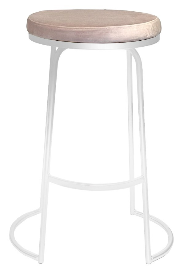 Стул барный Модерн Сэддл Розовый кварц (любой оттенок каркаса)