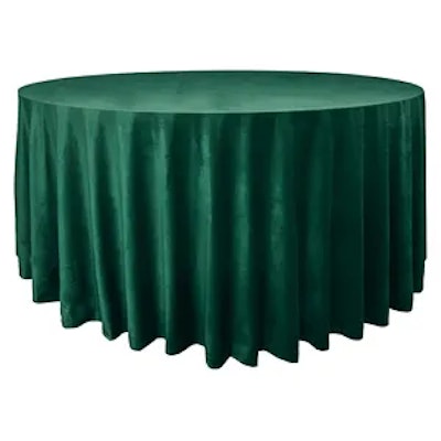 Скатерть велюр, круглая, изумрудная