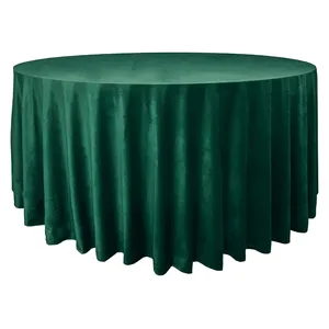 Скатерть велюр, круглая, изумрудная - Фото 1