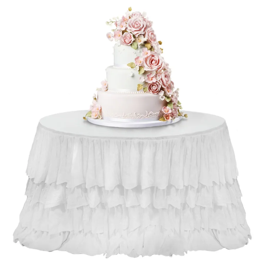 Скатерть с рюшами для столика для торта (ПОД ЗАКАЗ) - Фото миниатюра 1
