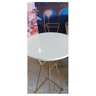 Коктейльный столик Песочные Часы Золото с круглой столешницей - изображение 2