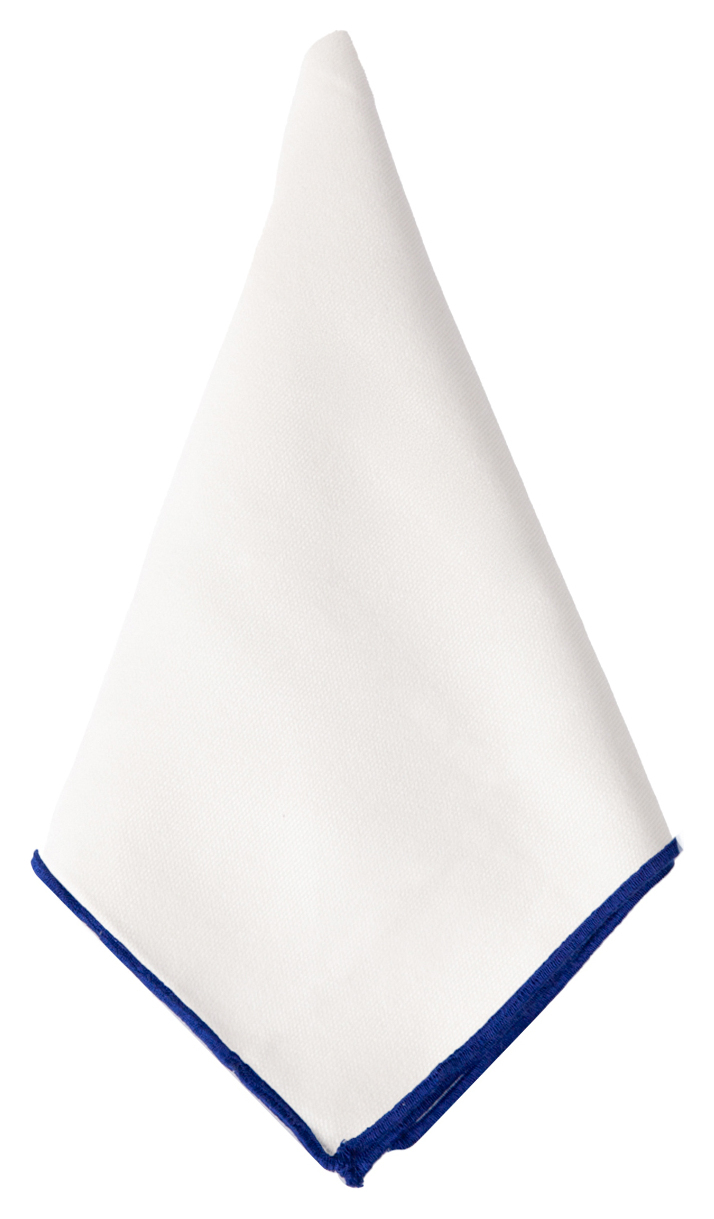 Салфетка молочная с синим кантом