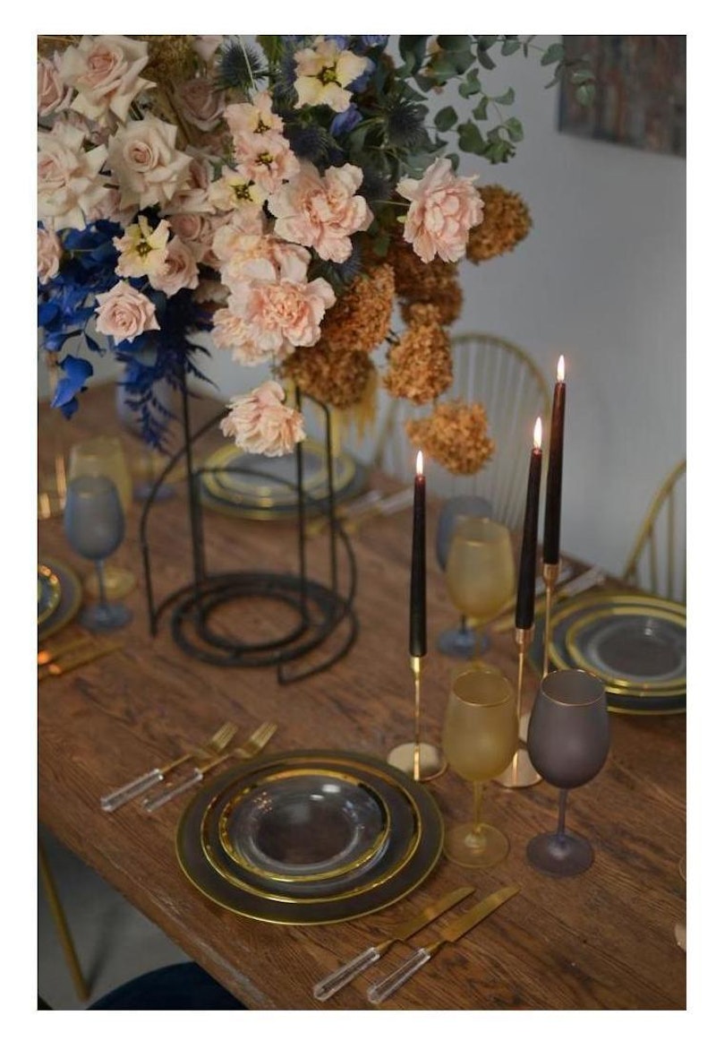 Столовые приборы Призм прозрачно-золотые, сет 4 предмета