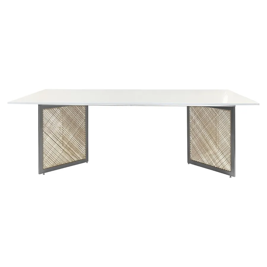 Стол Корнерс Конфесса, прям-ный белый+перекрас металла в любой цвет - Фото миниатюра 1