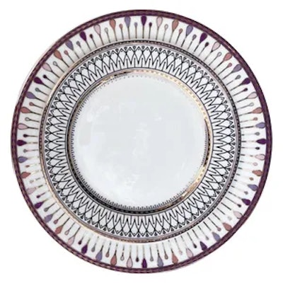 Сет тарелок Паттерн Розовый М и Паттерн Черный С