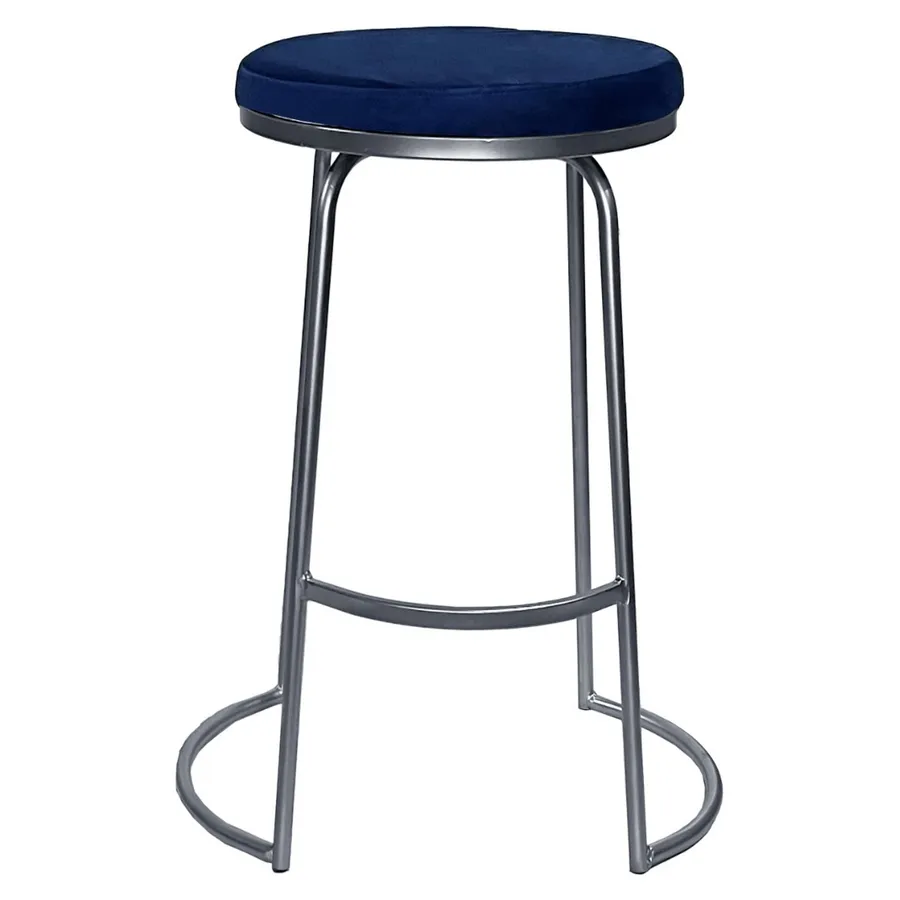 Стул барный Модерн Сэддл Глубокий синий (любой оттенок каркаса) - Фото миниатюра 2