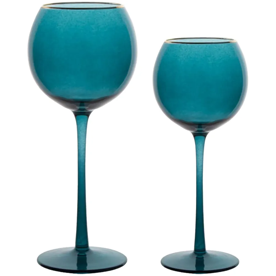 Сет бокалов Сирен синих с золотой каймой - Фото миниатюра 1