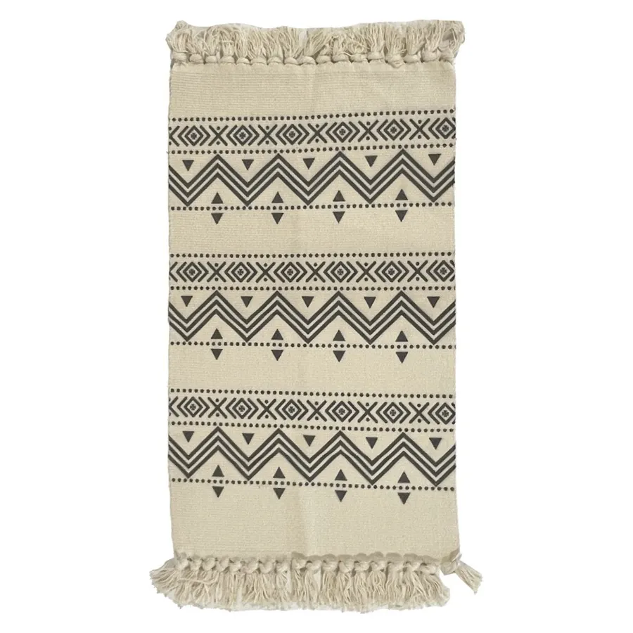 Коврик декоративный Бохо Молочно-Черный - Фото миниатюра 1