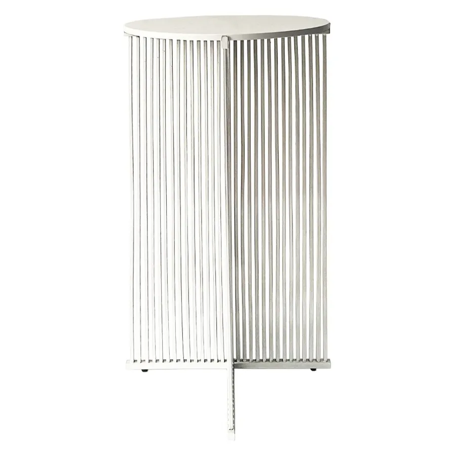 Коктейльный стол Шреддер Белый с круглой столешницей c белой столешницей - Фото миниатюра 2