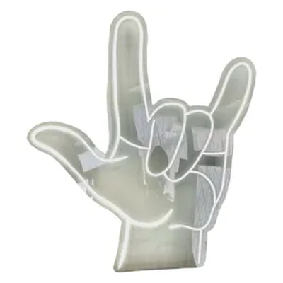 Неоновая надпись Коза, белый холодный свет