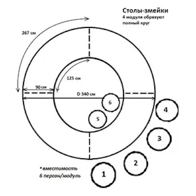Стол-змейка-90, золотой, столешница белый МДФ, 1 модуль - изображение 5