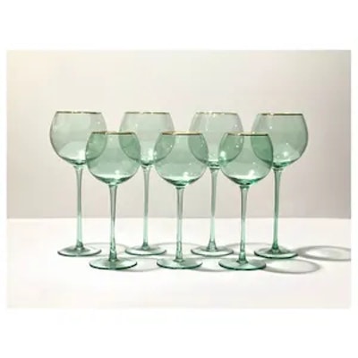 Бокал Сирен С эвкалиптовый с золотой каймой - изображение 3