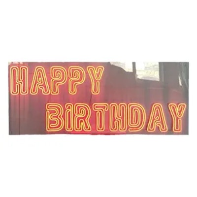 Неоновая надпись Хэппи Берздей красная