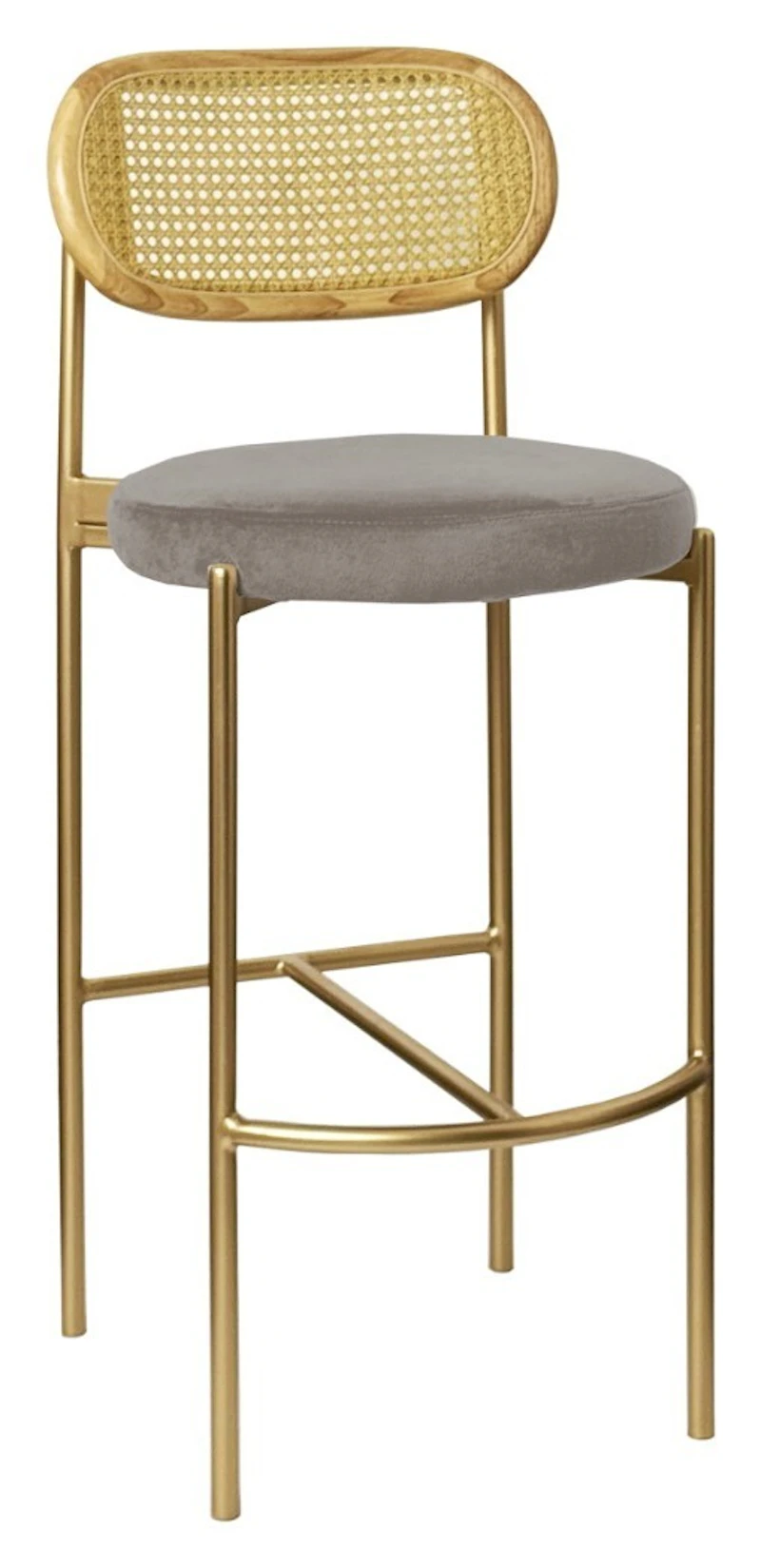 Стул барный Модерн Комфи, Натуральный ротанг+Коко (любой цвет каркаса)