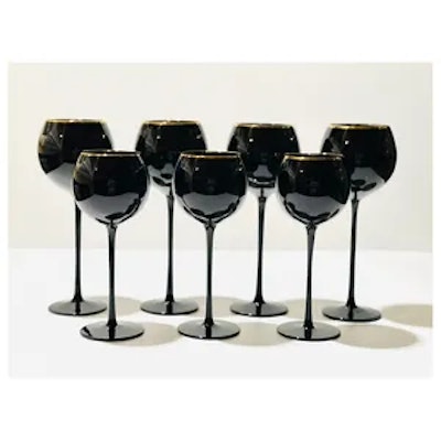Сет бокалов Сирен нуар с золотой каймой - изображение 2