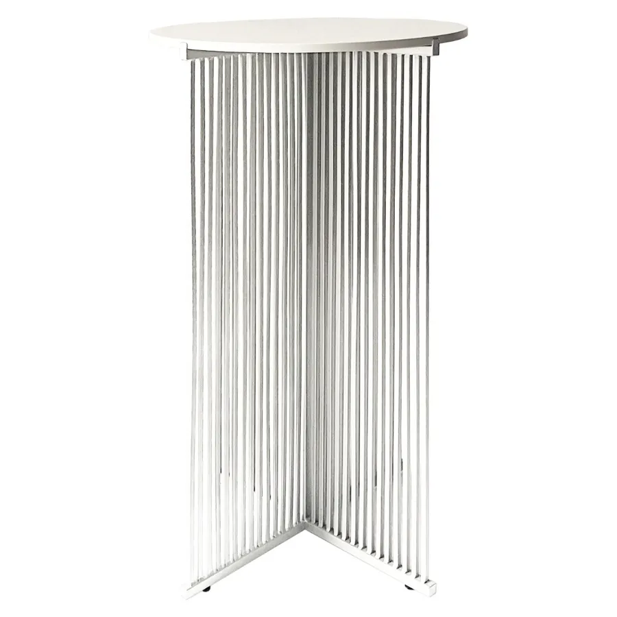 Коктейльный стол Шреддер Белый с круглой столешницей c белой столешницей - Фото миниатюра 1