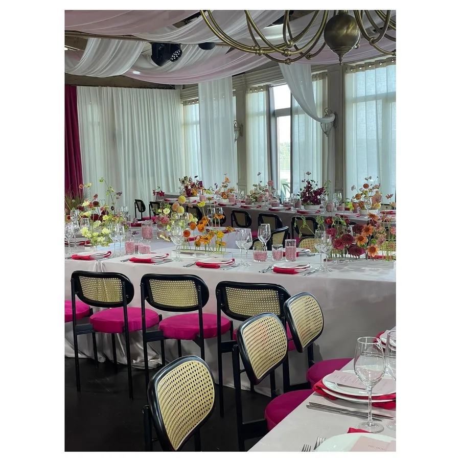 Стул Модерн Черный, Ротанг в черной раме + Манящая фуксия - Фото миниатюра 2