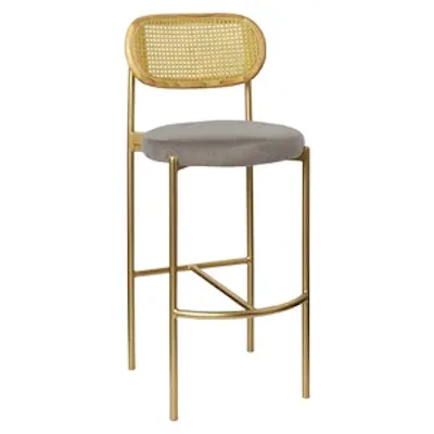 Стул барный Модерн Комфи, Натуральный ротанг+Коко (любой цвет каркаса)