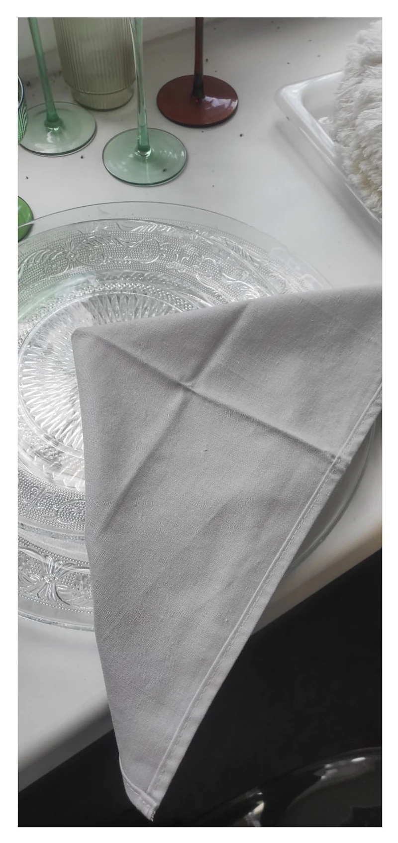 Салфетка из смесового льна, Серебристая цинерария