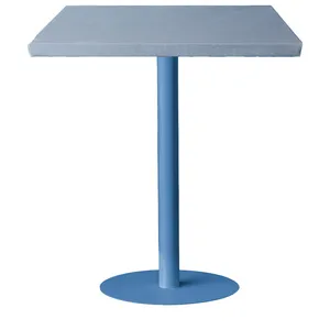 Стол коктейльный Твист Прямоугольный С, Черничный йогурт + серо-голубой (телескопические ноги) - изображение 3