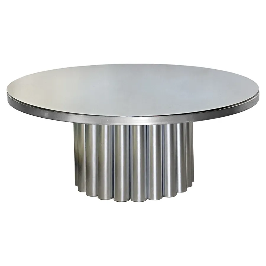 Стол зеркальная столешница, банкетный Сквош серебряный - Фото миниатюра 1