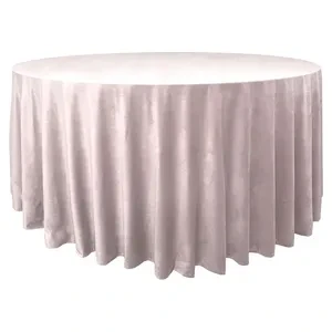 Скатерть велюр, круглая, светло-розовая - Фото 1